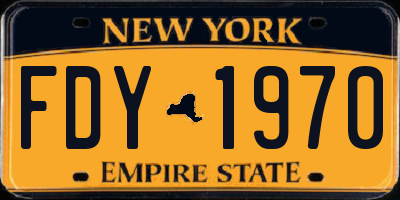 NY license plate FDY1970
