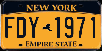 NY license plate FDY1971