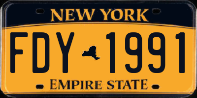 NY license plate FDY1991