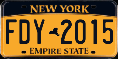 NY license plate FDY2015