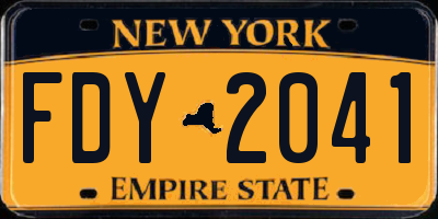NY license plate FDY2041