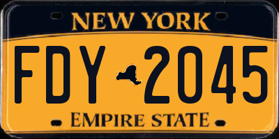 NY license plate FDY2045