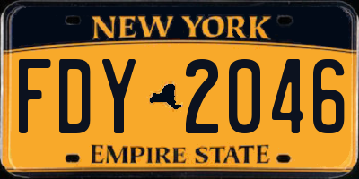 NY license plate FDY2046