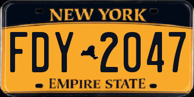 NY license plate FDY2047