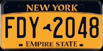 NY license plate FDY2048