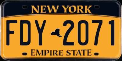 NY license plate FDY2071