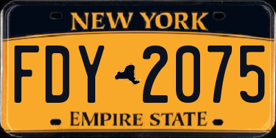 NY license plate FDY2075