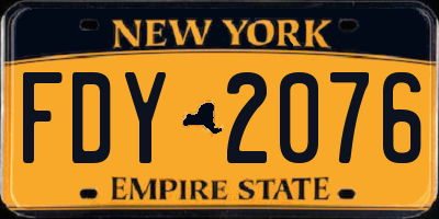 NY license plate FDY2076