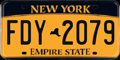 NY license plate FDY2079