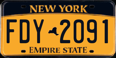 NY license plate FDY2091