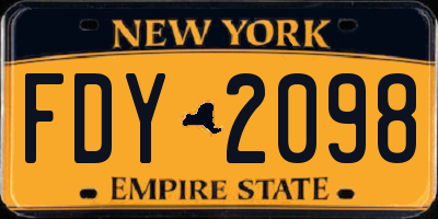 NY license plate FDY2098