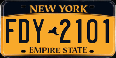 NY license plate FDY2101