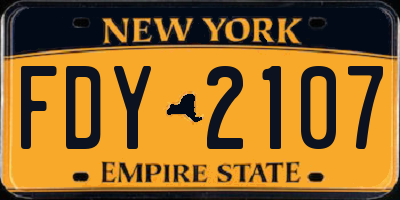 NY license plate FDY2107