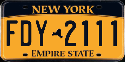 NY license plate FDY2111