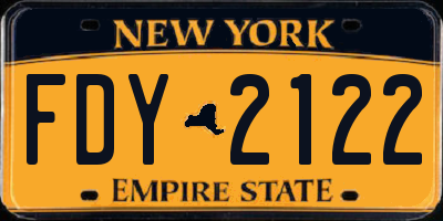 NY license plate FDY2122