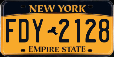 NY license plate FDY2128