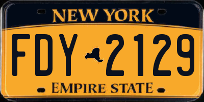 NY license plate FDY2129