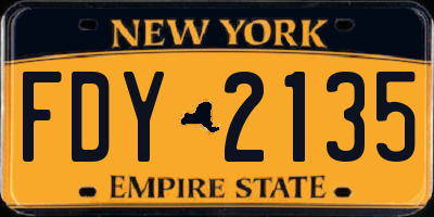 NY license plate FDY2135