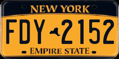 NY license plate FDY2152