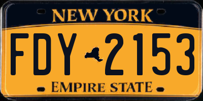 NY license plate FDY2153