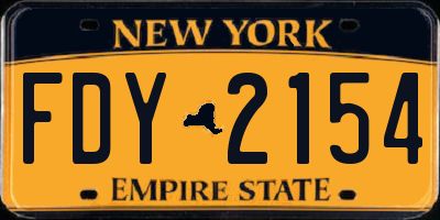 NY license plate FDY2154