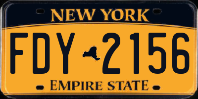 NY license plate FDY2156