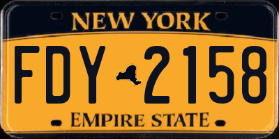 NY license plate FDY2158