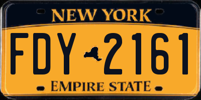 NY license plate FDY2161