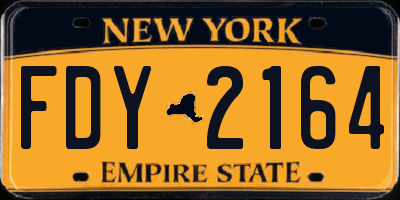 NY license plate FDY2164