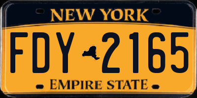 NY license plate FDY2165