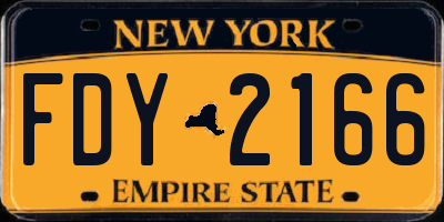 NY license plate FDY2166