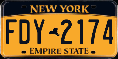 NY license plate FDY2174