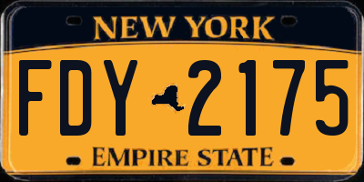 NY license plate FDY2175
