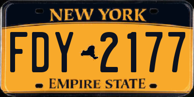 NY license plate FDY2177