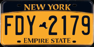 NY license plate FDY2179