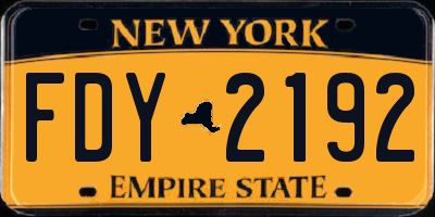 NY license plate FDY2192