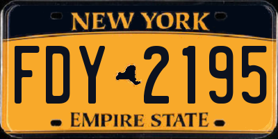 NY license plate FDY2195