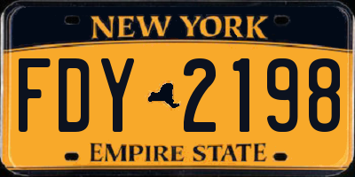 NY license plate FDY2198