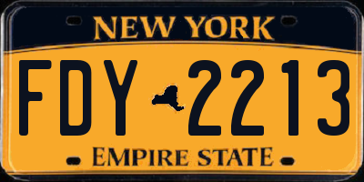 NY license plate FDY2213