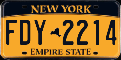 NY license plate FDY2214
