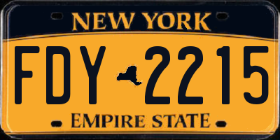NY license plate FDY2215