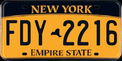 NY license plate FDY2216