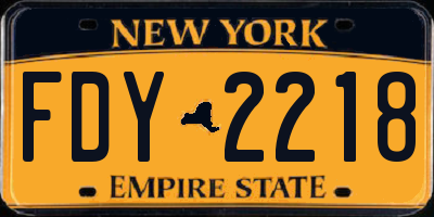 NY license plate FDY2218