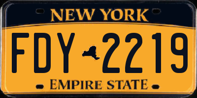 NY license plate FDY2219