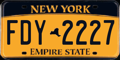 NY license plate FDY2227