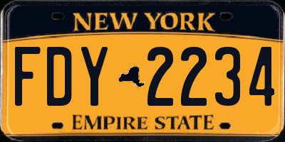 NY license plate FDY2234