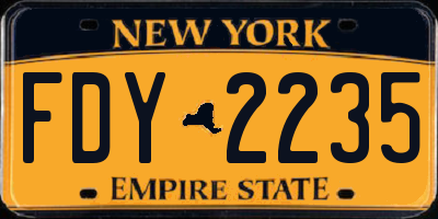NY license plate FDY2235