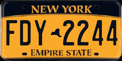 NY license plate FDY2244
