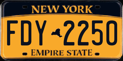 NY license plate FDY2250