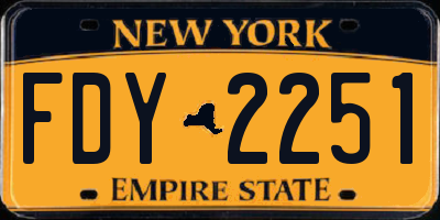 NY license plate FDY2251